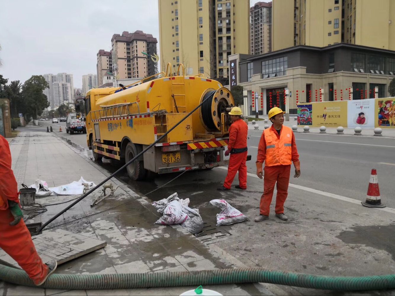 尖山排污管道清淤-管道清洗